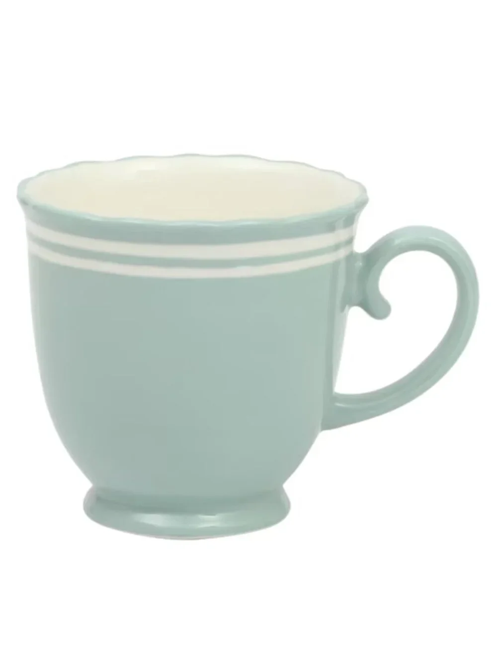 The Pioneer Woman Home Sage Blue Floral Farmhouse Style Ceramic Coffee Mugs Set